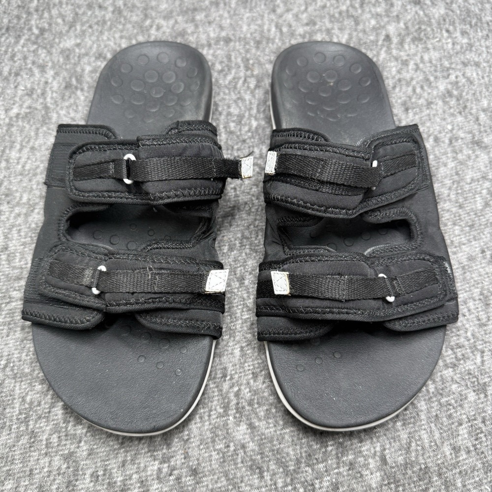 Vionic Sarah Slide Sandals Womens 9.5 Orthotic Adjustable Strap Brown Mint Green